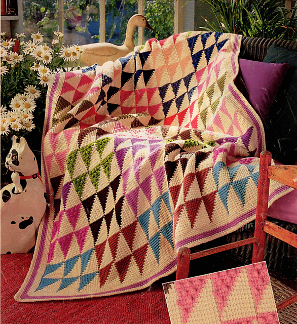 Triangle Patchwork Afghan