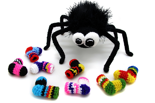 Funny Spider in socks for Halloween
