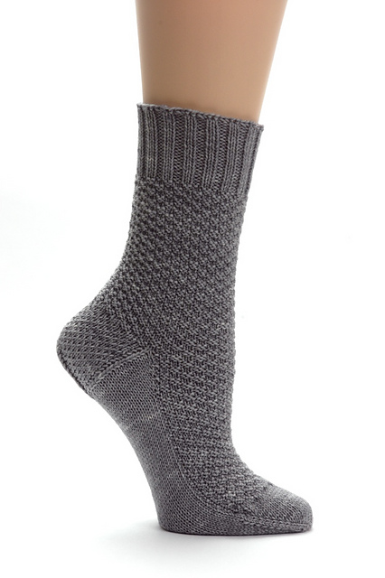 Checked and Square Socks, Toe Up