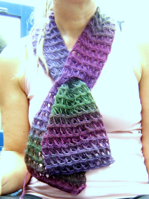 little scarf in broomstick lace