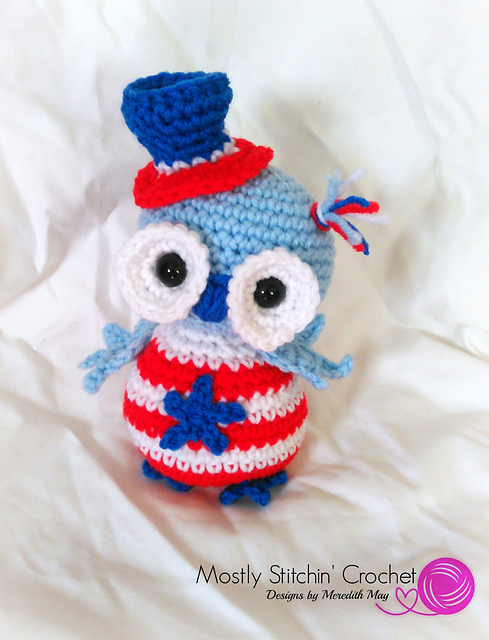 Stripes 4th of July Holiday Hoots Owl