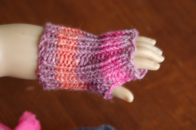 Ribbed Fingerless Mitts - fits American Girl, 18-inch dolls