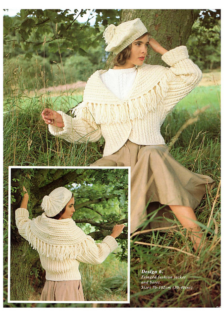 Design 6 Fringed Fashion Jacket and Beret