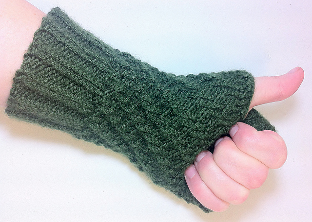 Knitted Spiral Fingerless Gloves