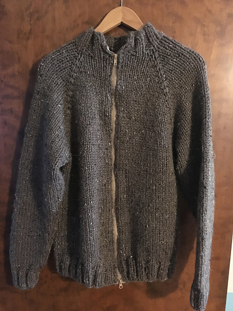 Zip Up Raglan Sweater