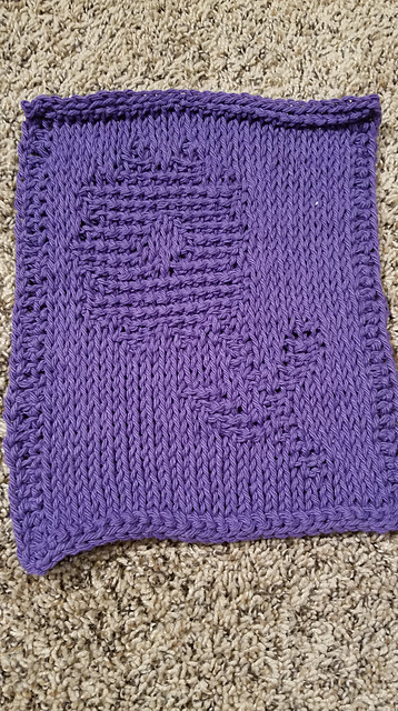 May Flower Tunisian Crochet Dishcloth