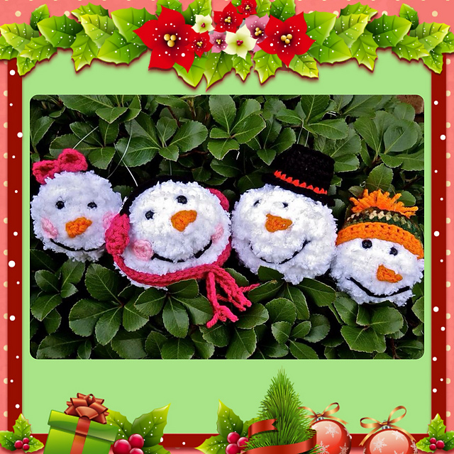 Snowball Family Ornaments