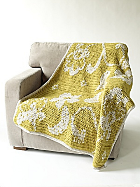 Intarsia Brocade Afghan