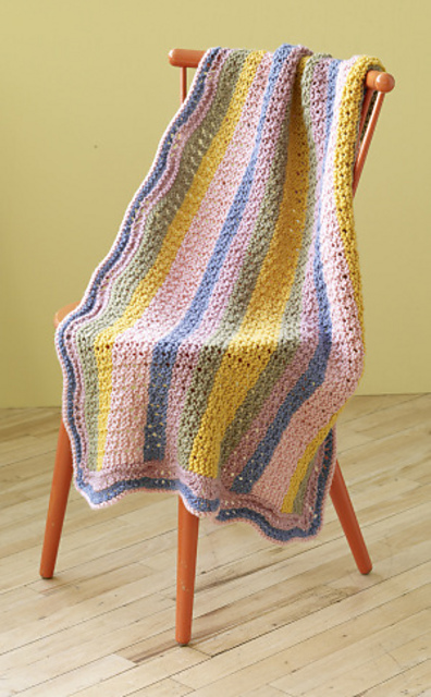 Summer Stripes Baby Afghan (knit)
