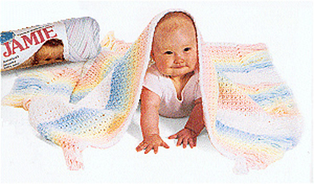 Rainbow Striped Baby Afghan