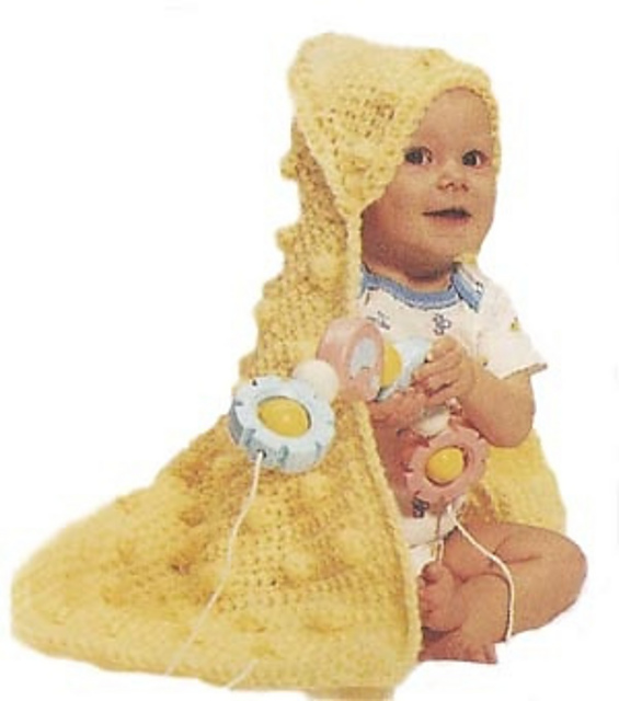 Hooded Bobble Baby Blanket (crochet)
