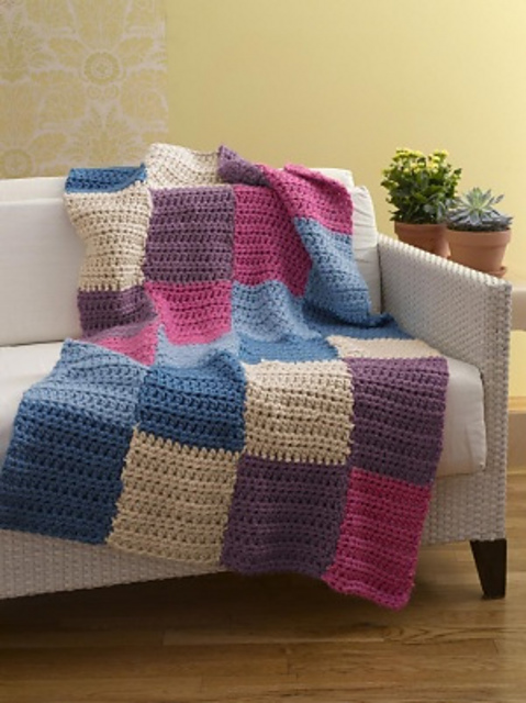 Bright Easy Blocks Afghan