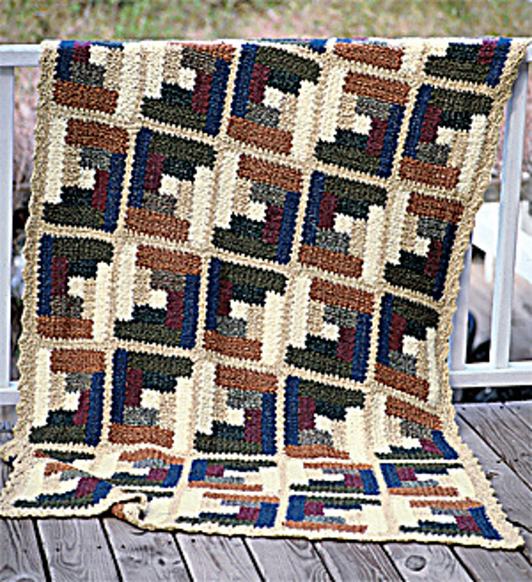 Log Cabin Afghan #1214