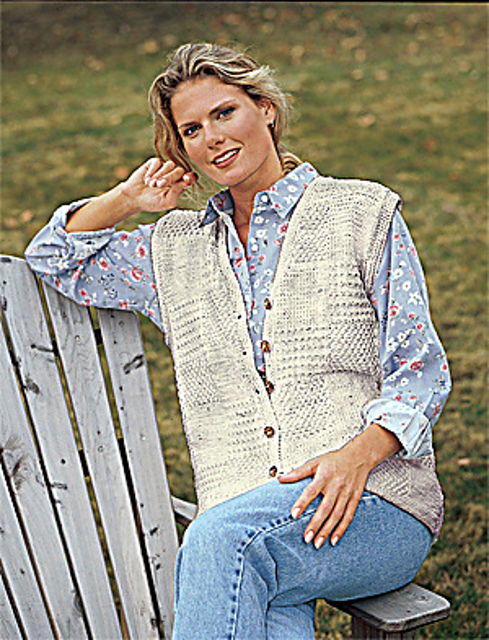 Long Patchwork Textured Vest