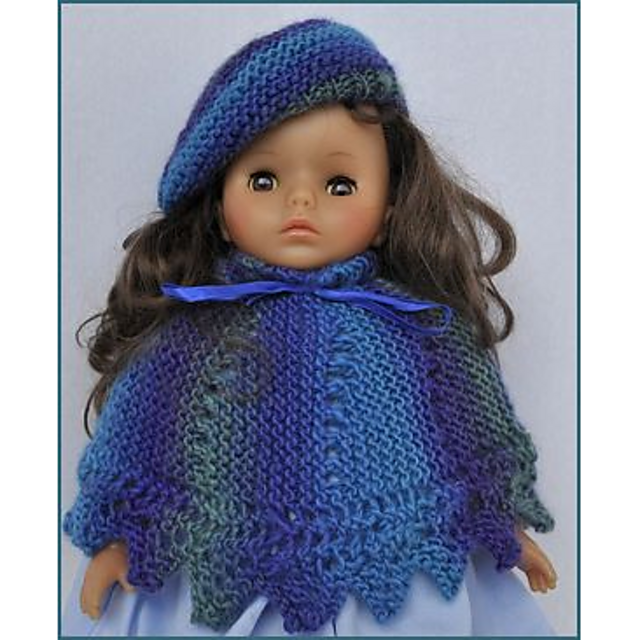 18" Mochi Plus Doll Poncho & Beret