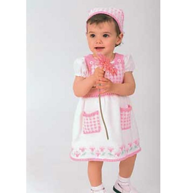 Gingham and Flowers Set: Apron Dress