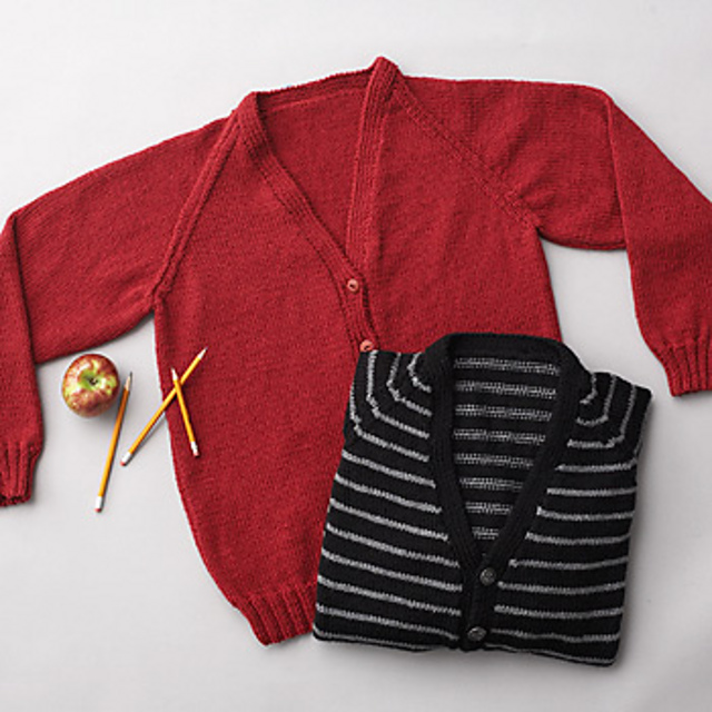 Child Raglan Crew or V-Neck Cardigan