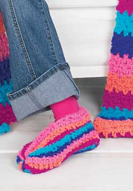 Striped Slippers (crochet)