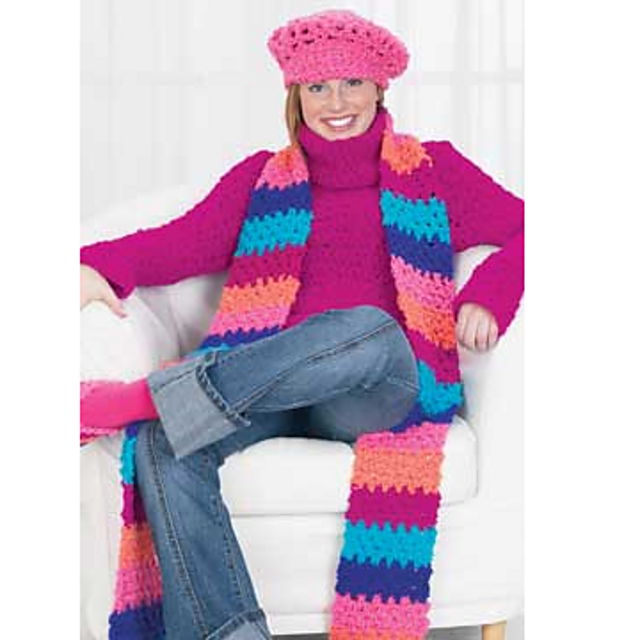 Long Striped Scarf (crochet)