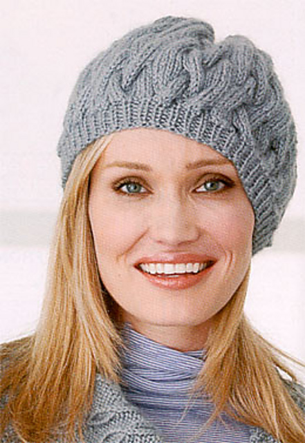 Cabled Slouchy Hat