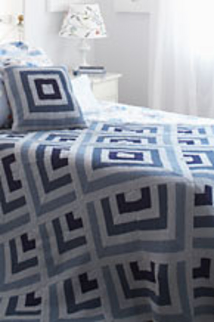 Graphic Blues Blanket and Pillow (Pillow)