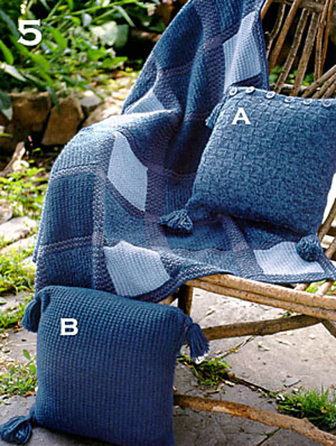 Denim Plaid Blanket and Pillows (Blanket)