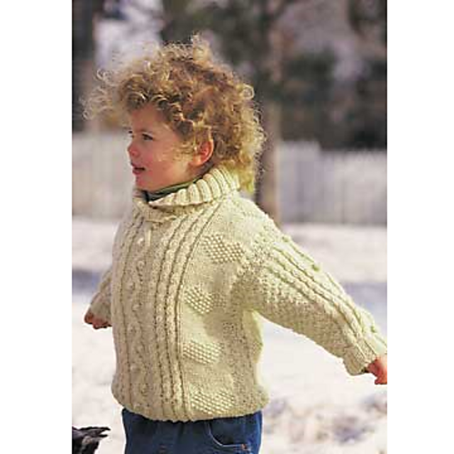 Cables and Hearts Child's Pullover
