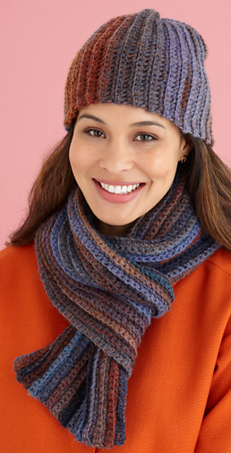 Softly Shaded Hat & Scarf (Scarf)