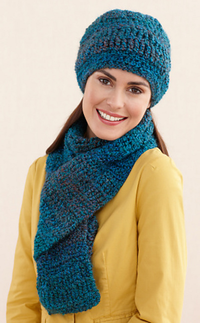 Ridged Hat and Scarf #L20307 (Hat)