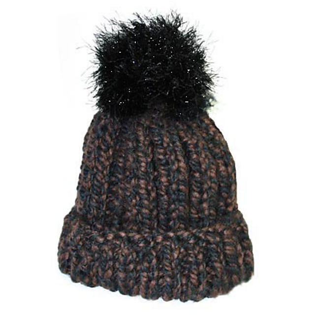 Sparkling Pom-Pom Ski Toboggan Hat