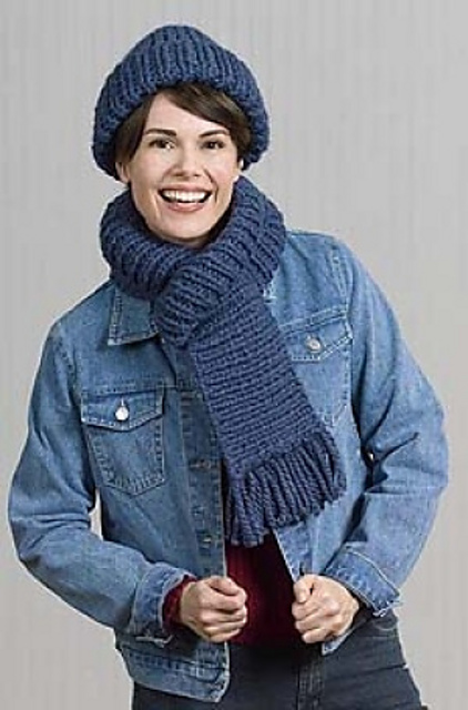 Ribbed Hat & Scarf (Scarf)