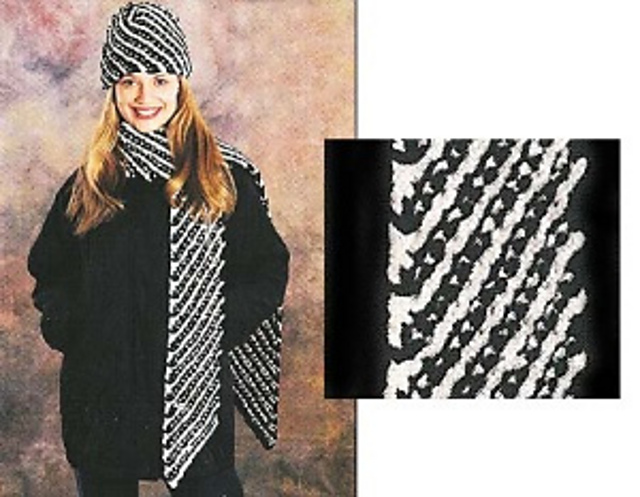Bias Stripe Hat & Scarf (Hat)