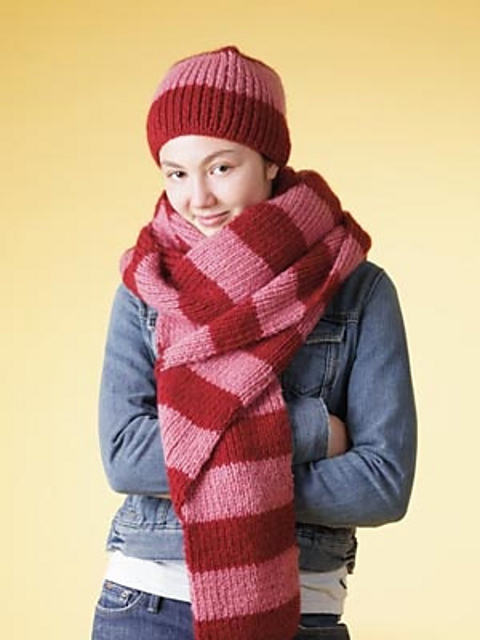 Bold Stripes Beanie Hat & Scarf Set (Hat)