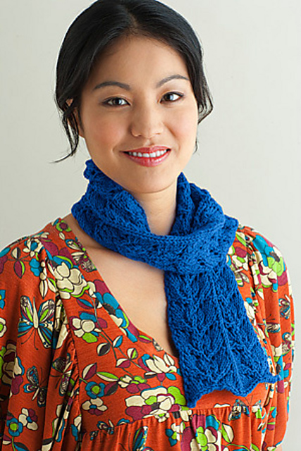 Deep Blue Lace Scarf