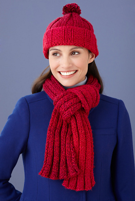 Ribbed Hat and Scarf #L10571 (Hat)