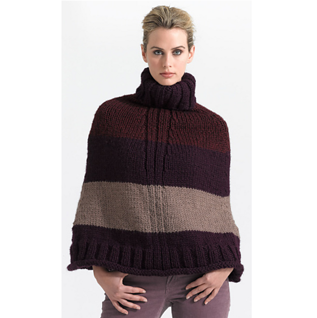 Sleek Striped Poncho