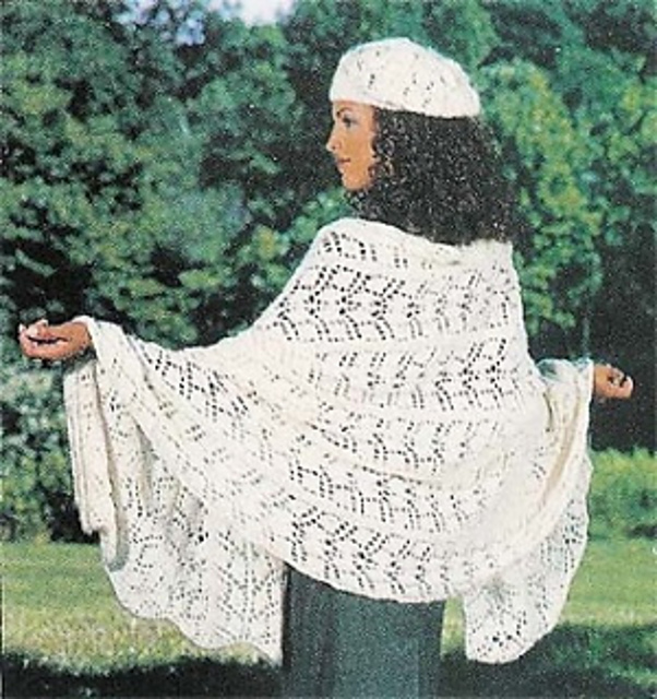 Lacy Leaf Wrap and Beret (Wrap)