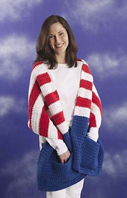 Patriotic Pocket Wrap (knit)
