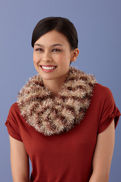 Loom Knit Striped Cowl