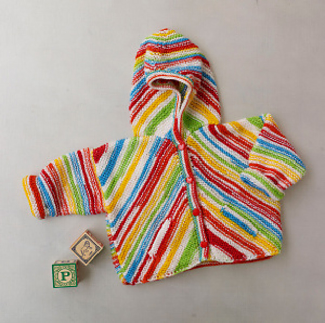 Bias Knit Hooded Jacket #L20021