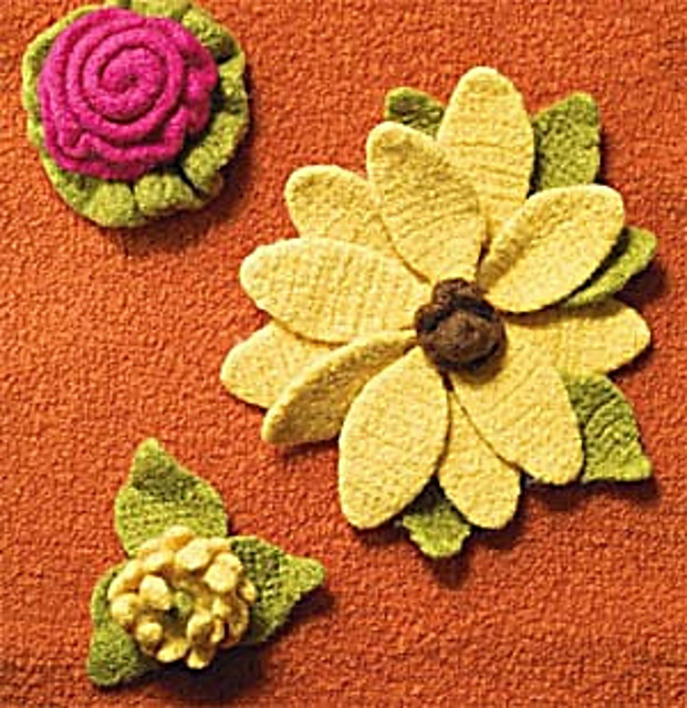 Felted Floral Trio