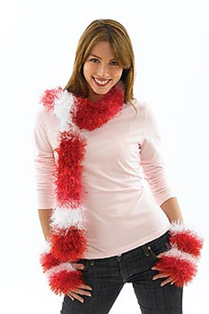 Valentines Striped Mitts (knit)