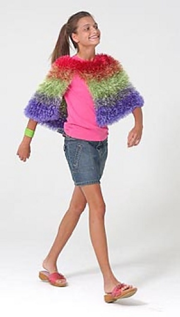 Young Miss Striped Poncho