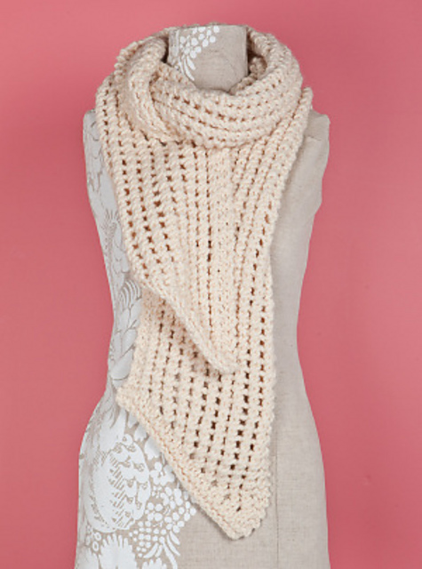Loom Knit Lacy Scarf #L10023