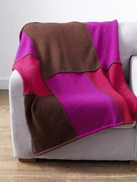Machine-Knit Piecework Blanket