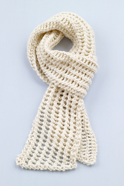Loom Knit Diagonal Lace Scarf #L10236