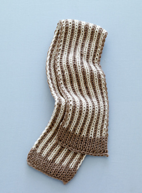 Loom Double Knit Duo Striped Scarf #L10235
