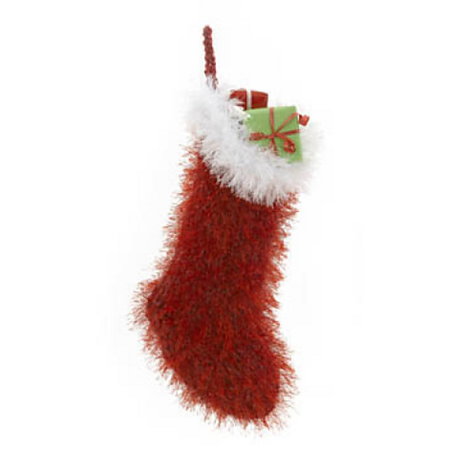 Fuzzy Santa Stocking (knit)