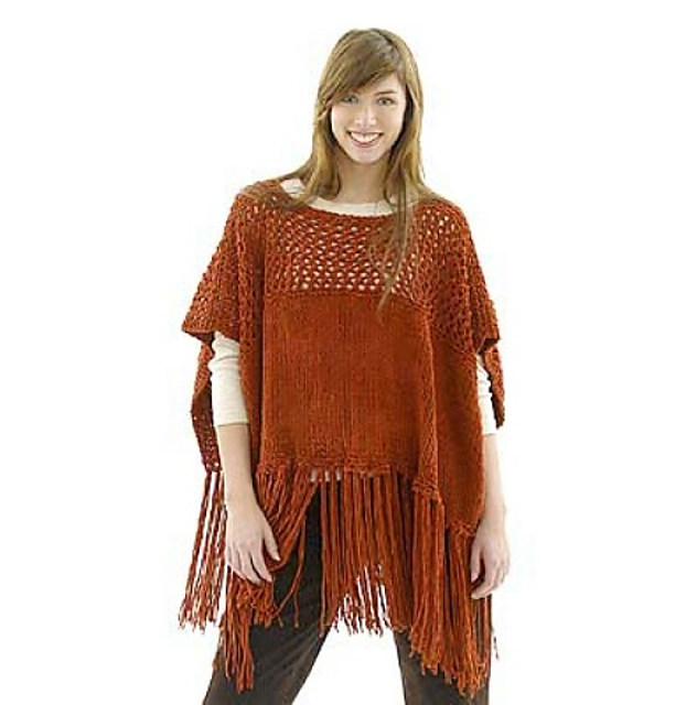Lacy Suede Poncho