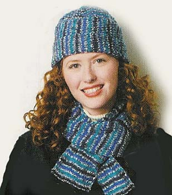 Rib Knit Hat & Scarf #30005 (Hat)